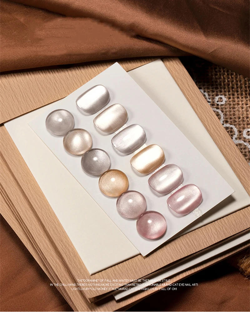 Description Picture 5 of itemMoonlight Cat Eye Magnetic Gel Nail Polish Glass Beads Crystal Gel Semi Permanent Varnish UV Gel for DIY Nail Art Design 10ml