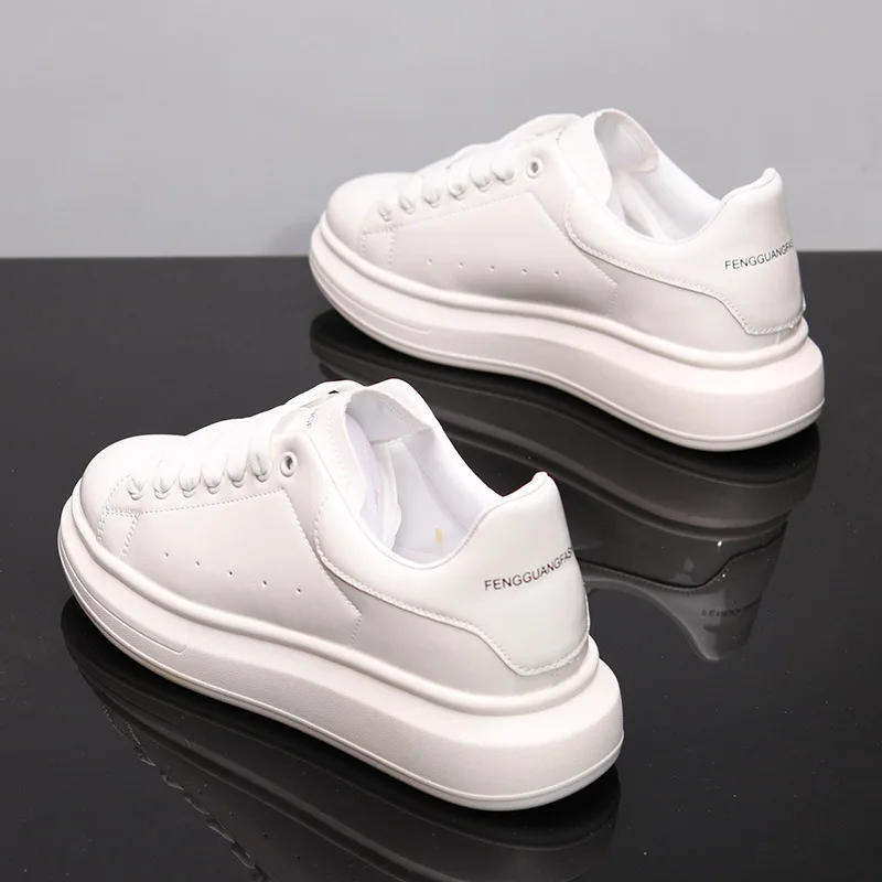 Description Picture 4 of itemCouple Board Shoes Thick Sole Small White Shoes Leather Luxury Men Shoes Women Casual Shoes Male Sport Shoes Tennis Sneakers