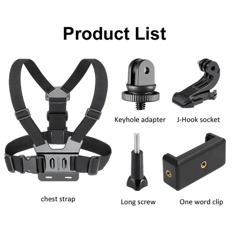 Description Picture 5 of itemHands-Free Sport Camera Chest Strap Mount Harness Strap Holder Cell Phone Clip Five-in-one Suit