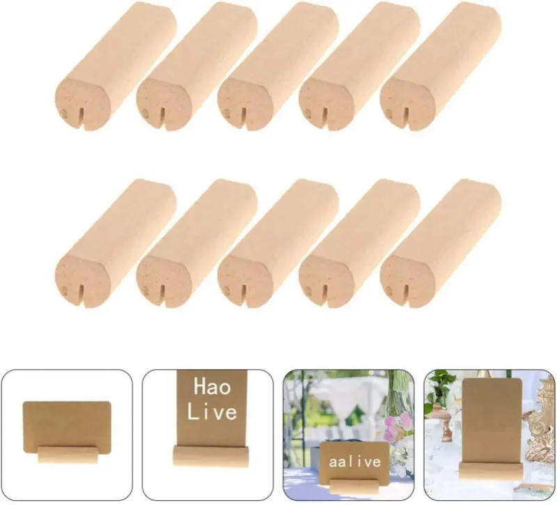 Description Picture 4 of item20/40/100PCS Wood Place Card Holders Wooden Table Number Stands Wedding Sign Rustic Message Name s Display Stand