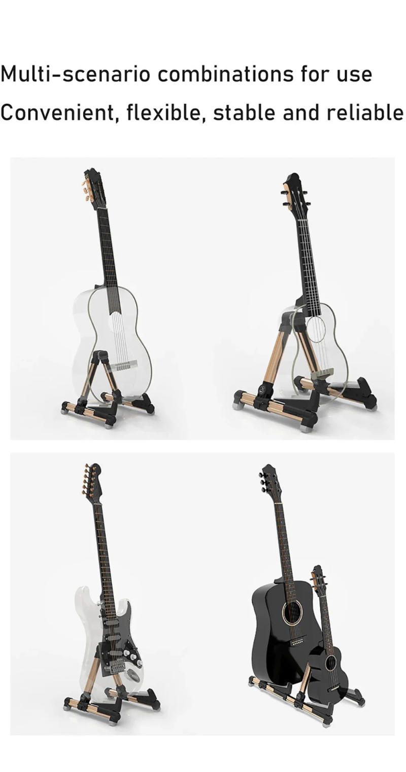 Description Picture 3 of itemGALUX GS-200 Universal Guitar Stand Acoustic Electric Guitar Ukulele Violin Foldable A-type Portable Musical Instrument Stand
