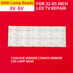 New 10/50/100PCS 3V 6V LED Light Emitting Diode SMD Light Bead with Optical Lens Fliter for 32-65 LED TV Repair
