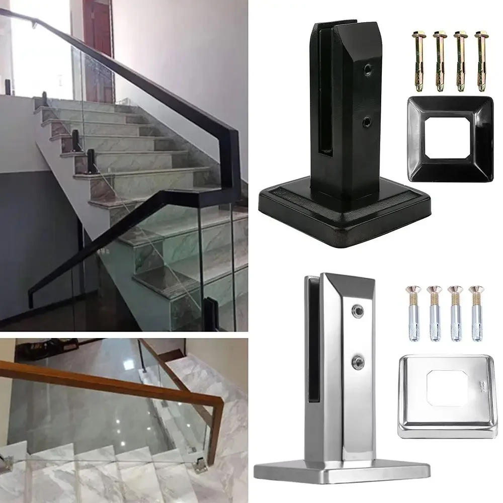 Description Picture 2 of itemStainless steel No punching Railing Floor Stand Pool glass Clip Glass Clamp Railing Accessories Guardrail Bracket