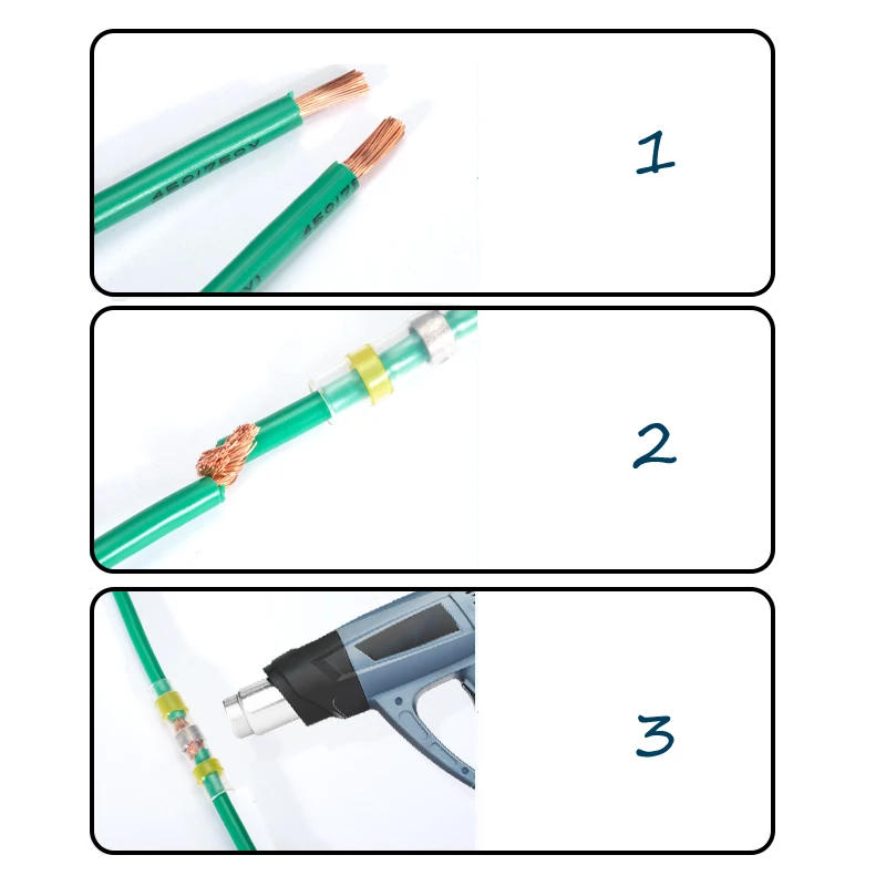 Description Picture 4 of item50-500Pcs Boxed Heat Shrink Butt Crimp Terminals Waterproof Solder Seal Electrical Connectors Wire Cable Splice Kit Automotive M