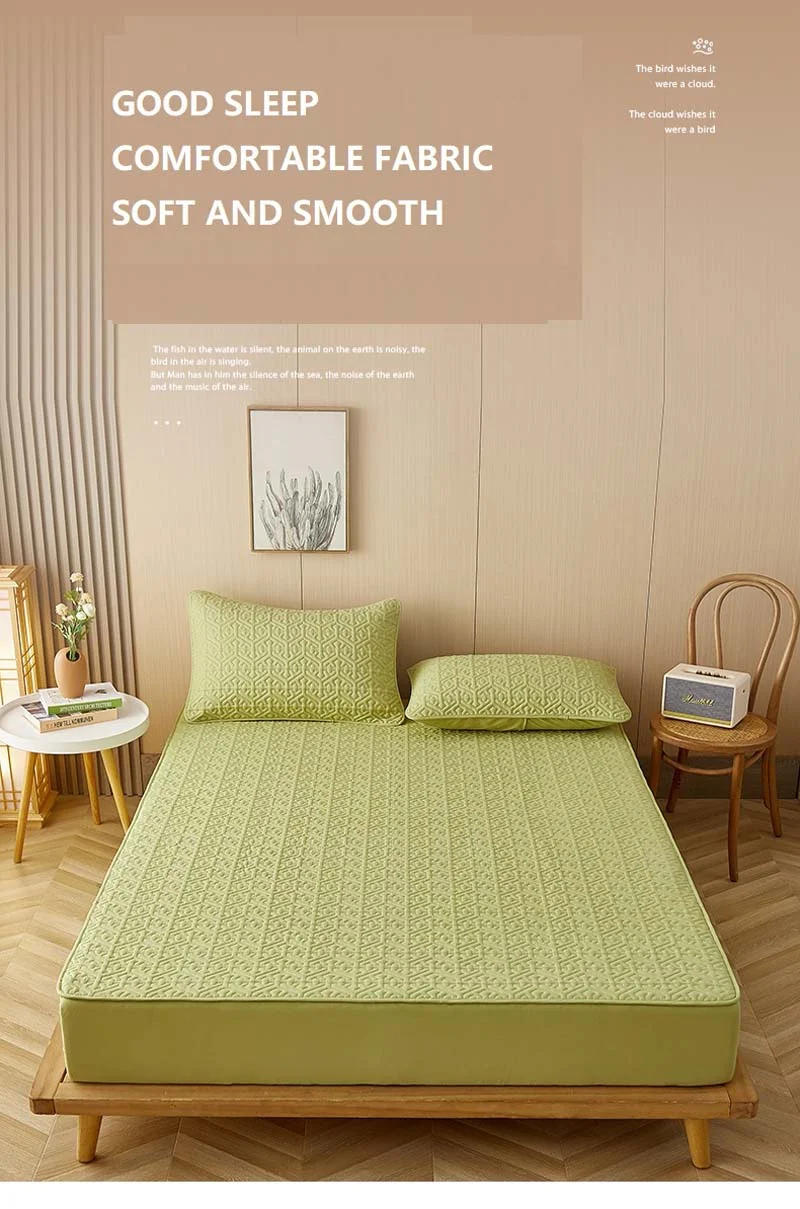 Description Picture 3 of itemDreamreal Thick Quilted Mattress Cover Pure Cotton Bed Pad Protector Anti-bacterial Double Queen King Size Bed Cover Customized