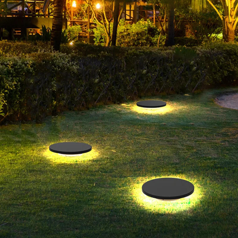 Description Picture 4 of itemInsert Lawn Lamp Outdoor Landscape Garden Greening Lawn Lamp Led Simple Round Aluminum Insert Road Floor Underground Spotlight
