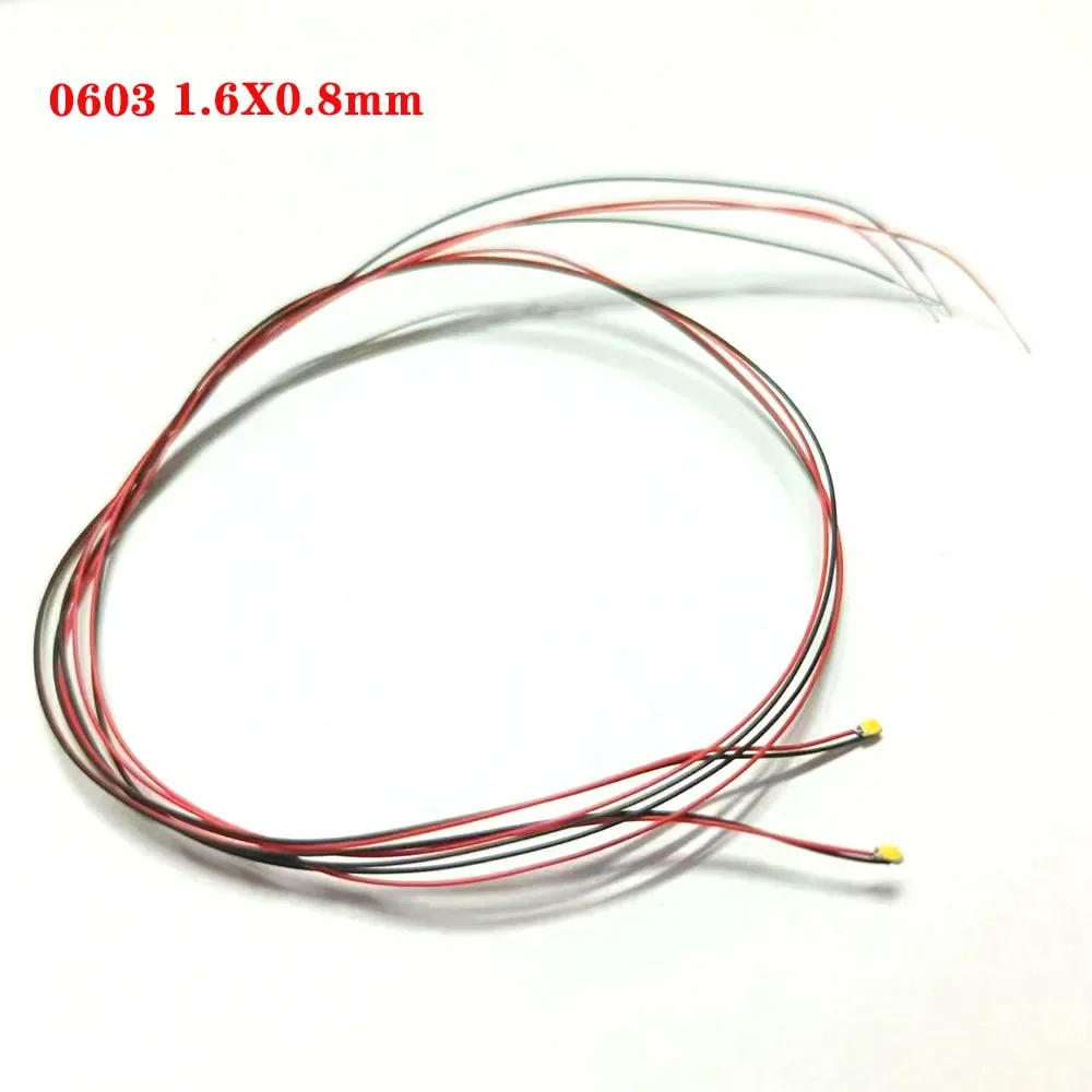 Description Picture 2 of item30Pcs 0402 0603 DIY Micro SMD Led Lamp Wired Led Pre-Soldered Micro Litz Wired Chip 30cm 3V Railway Scenes Model Building Kits
