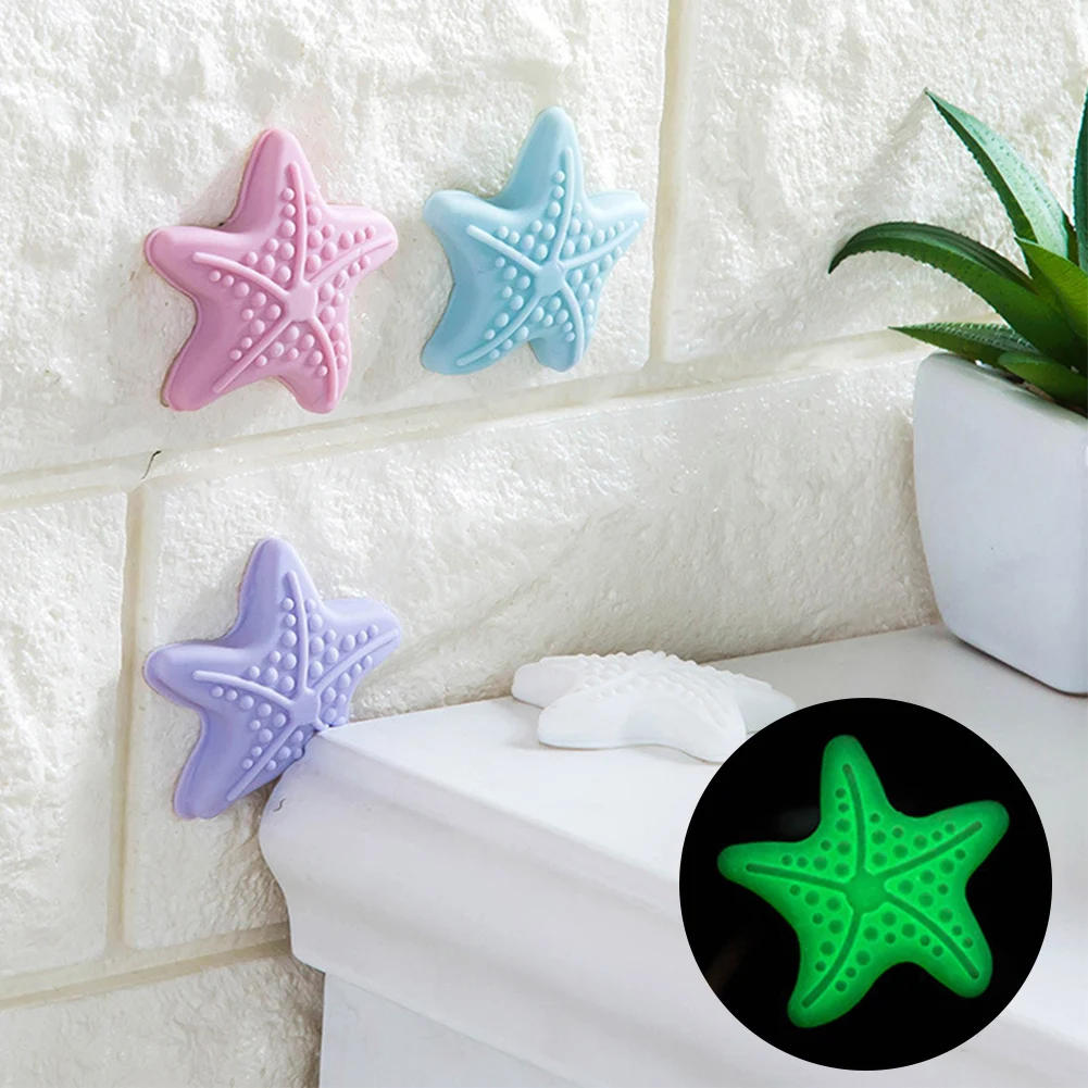 Description Picture 3 of item1Pc Luminous Sea Star Wall Protectors Self Adhesive Rubber Stop Door Handle Bumper Guard Stopper Cabinet Catches Door Stopper
