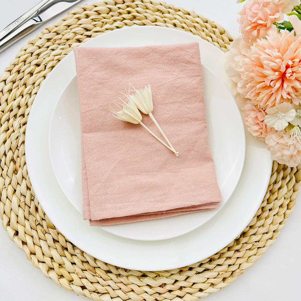 Description Picture 6 of item4PCS Cream Napkins 100% Cotton Cloth Napkins Dinner Table Napkins Serviettes Soft Washable Reusable Weddings Parties Restaurant