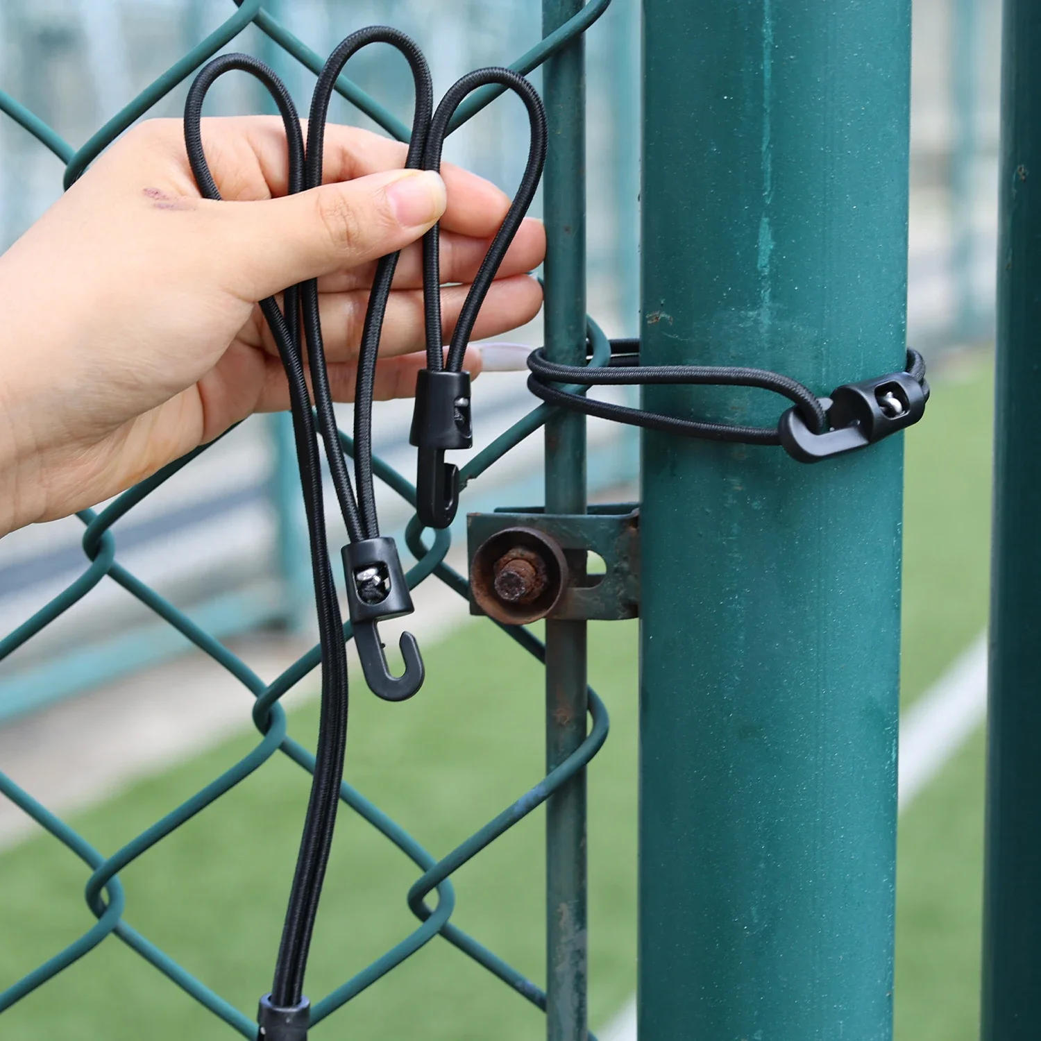 Description Picture 5 of item10/1Pcs Bungee Cord with Hooks 10/15/25cm High Elasticity Expander with Hooks Rubber Tensioner with Hooks for Camping Tarpaulin