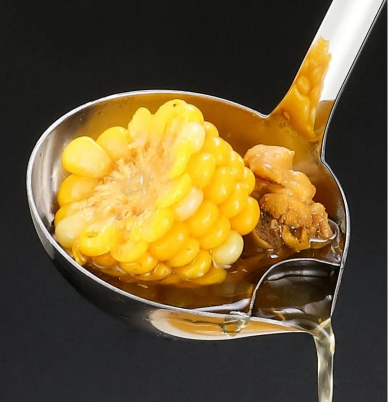 Description Picture 5 of itemStainless Steel Oil Separator Soup Colander Spoon Soup Gravy Oil Soup Fat Separator Grease Strainer Spoon with Spout