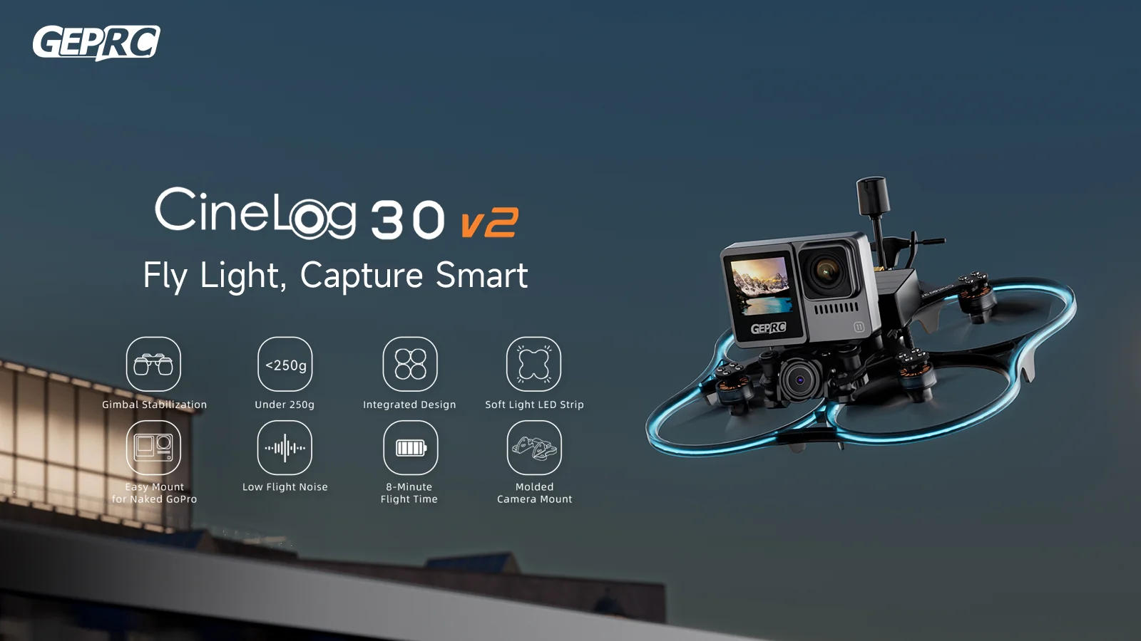 Description Picture 2 of itemGEPRC Cinelog30 V2 O3 FPV Ultralight FPV Racing Drone TAKER F722 45A AIO Flight Controller 1404 3850KV Motors RC FPV Quadcopter