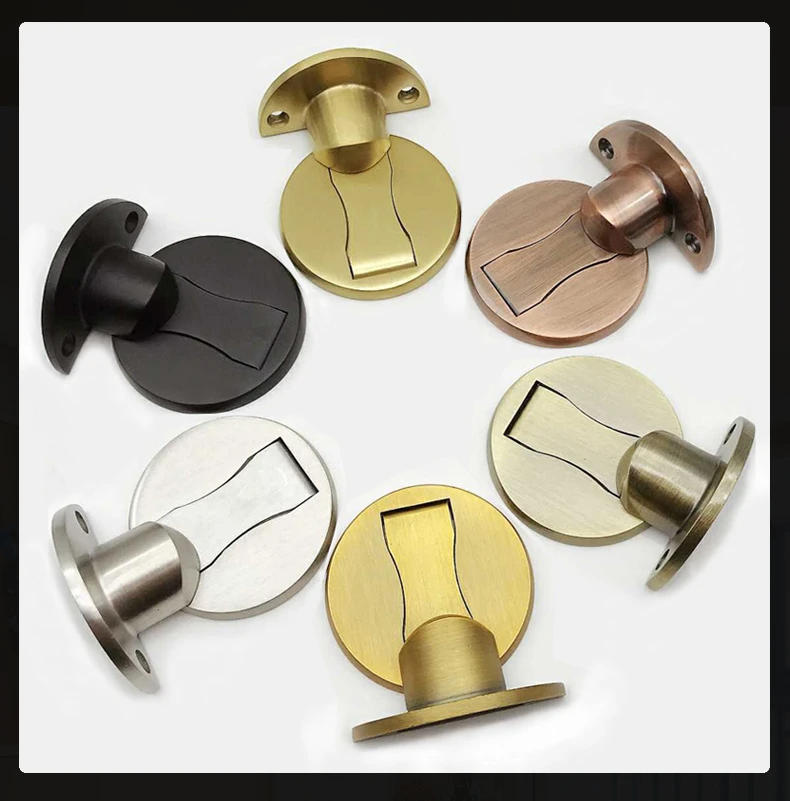 Description Picture 4 of item304Invisible Magnetic DoorStopper Stainless Steel Non Punching Windproof Mechanical Self-locking Door Stopper Hardware Wholesale
