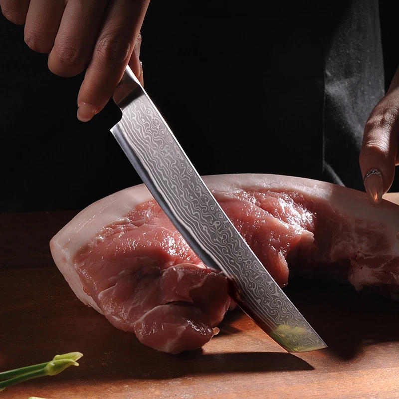 Description Picture 4 of item67 Layer Damascus Steel Japanese Chef Knife Meat Cleaver Kitchen Knife Fish Sushi Slicing Filleting Knife Cooking Cutting Tools