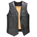 Casual Men Waistcoat Men's Faux Leather Motorcycle Vest Stylish Single Breasted Sleeveless Jacket for Autumn Winter Warmth Men