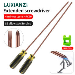 LUXIANZI 1/2Pcs High Quality Screwdriver Set Extra Long Magnetic Slotted/Cross Screw Drivers For Sewing Machine Home Repair Tool