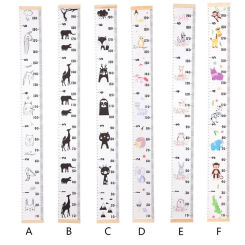 1Pc Stylish Nordic Children Height Ruler Canvas Hanging Dual Use Growth Chart Kids Room Wall Decor