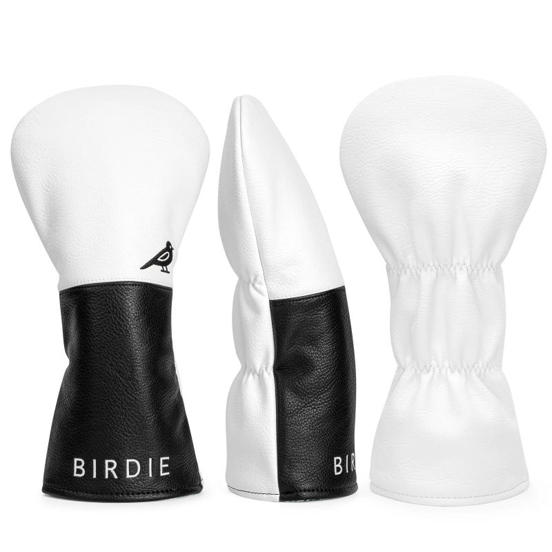 Description Picture 5 of itemWhite Premium Leather Birdie Golf Head cover Elegant EmbroideryHigh Quality Golf club Driver Head Covers Fariway Wood CoversHybr