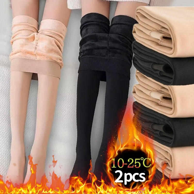 Description Picture 2 of itemWomen Thick Pantyhose Autumn Winter Thin Fleece High Waist Elastic Slim Tights Girls High Stretch Plush Long Stockings Leggings