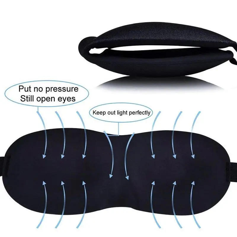 Description Picture 5 of item3D Sleeping Mask Natural Eye Patches Eyeshade Cover Shade Travel Nap Relax Blindfold Soft Block Out light Sleeping Aid Eye Masks
