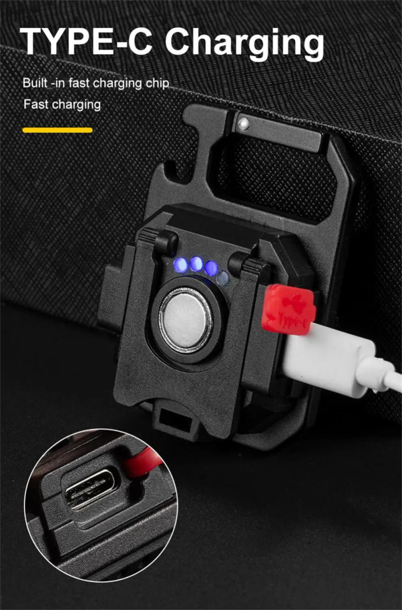 Description Picture 4 of itemMini LED Flashlight Magnetic COB Outdoor Camping Pocket Work Light 800 Lumens USB Rechargeable 7 Modes Spotlights