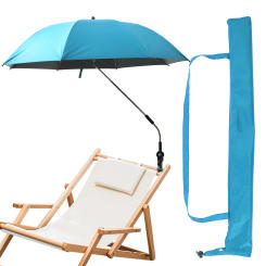 Beach Umbrella with Universal Clamp 360° Adjustable Shade Umbrella 42In Outdoor Umbrella for Beach Camping Chair Wheelchair