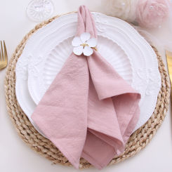 NP020E Custom made high quality 10 pcs/lot 40cm*40cm blush dusty pink sage green wedding cotton linen table cloth napkins