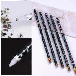 5pcs Rhinestone Picker Nail Art Pens Professional Wax Pencil Dotting Pen Gems Drill Crystal Diamond Tools Manicure Accessories