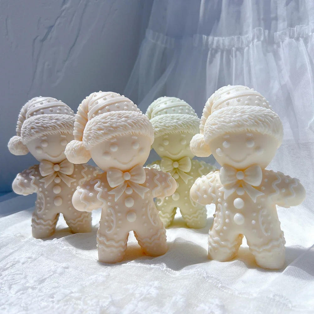 Description Picture 4 of itemGingerbread Man Silicone Candle Mold Christmas Design Silicone Mold Christmas Ornaments Soy Wax Silicone Mould Xmas Decor
