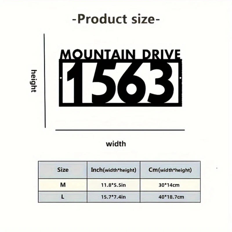 Description Picture 5 of itemCustom Metal Address Sign - Personalized House Number & Street Plaque, Durable Outdoor Wall Mount.