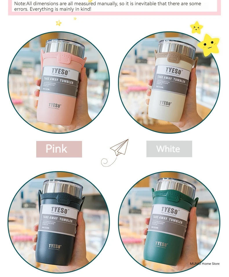 Description Picture 5 of itemTyeso 550/710ML Stainless Steel Coffee Mug With Straw Car Water Bottle Vacuum Flask Tumbler Insulated Cup Double Thermos Bottle