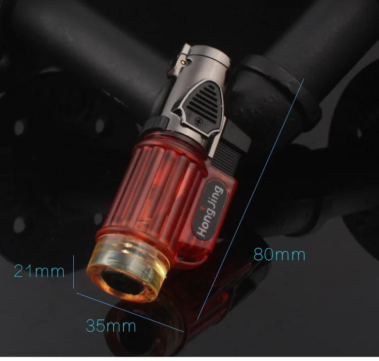 Description Picture 6 of itemVisible Gas Blue Flame Torch Turbo Lighter Spray Gun Electronic Lighter  Gas Lighter 1300C Butane Cigar Lighters Gadgets for Men