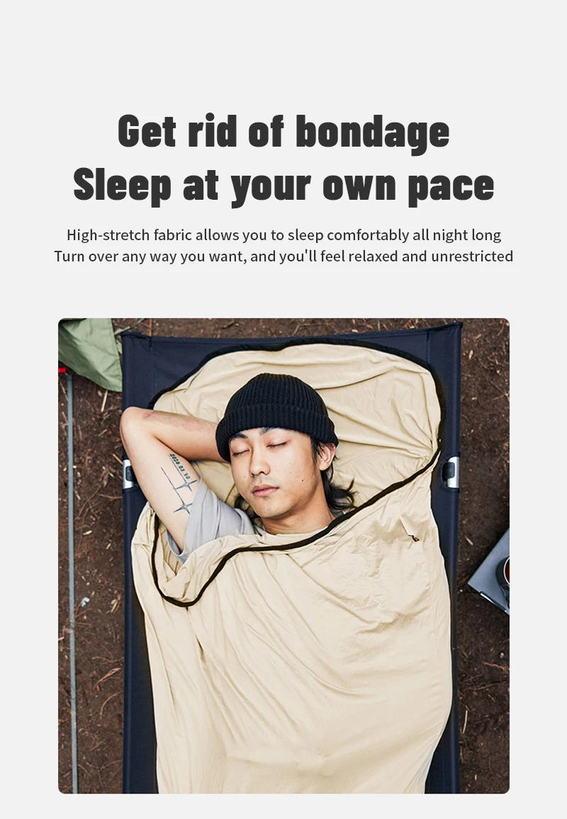 Description Picture 6 of itemNaturehike 2023 Sleeping Bag Liner Ultralight High Elastic Mummy Quilt Winter Wearable Portable Camping Pocket Sleeping Bags