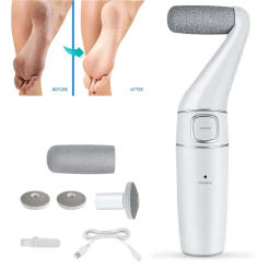 2-In-1 Electric Foot File Rechargeable Foot Grinder Dead Skin Remover for Callus Hard Skin Pedicure Tool with 2 Rollers Painless