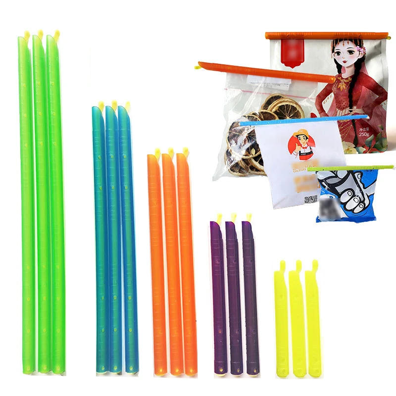Description Picture 3 of item15Pcs Set Bag Clips Food Snack Bags Portable Sealing Container Fresh-Keeping Sealer Clamp Rod Storage Bag Moisture-proof Clip