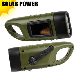 Torch Lantern for Outdoor Camping Mountaineering Portable Hand Crank Dynamo Tent Light Solar Power LED Flashlight