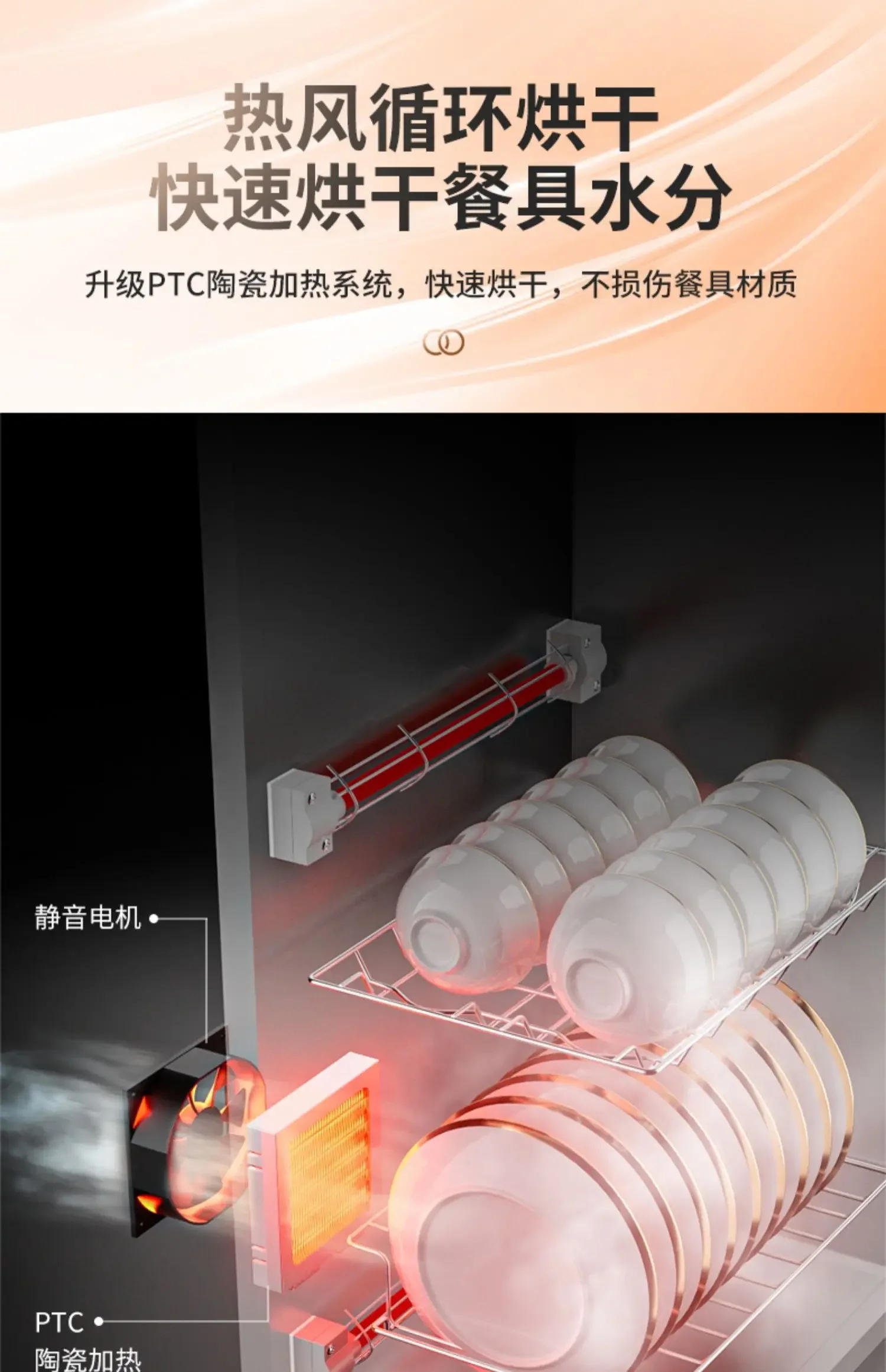 Description Picture 5 of itemJapanese cherry blossom disinfection cabinet, small stainless steel UV tabletop tableware, kitchen disinfection bowl