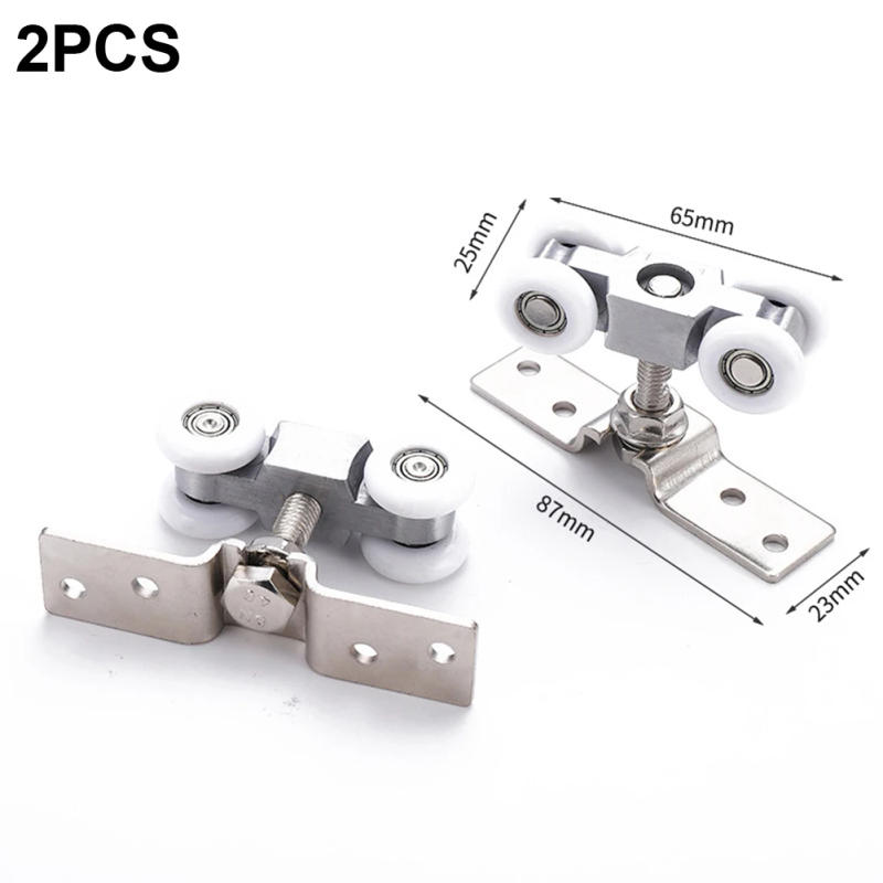 Description Picture 3 of item1pc Sliding Door Track  Rail Hanging Rail  Roller Stainless Steel Slide Pulley Glass Door Hanging Track Pulley Silent Wheels