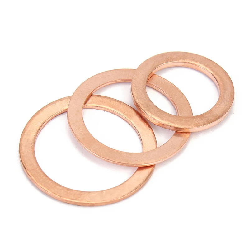Description Picture 5 of item20/50pcs M5 M6 M8 M10 M12 M14 M16 Solid Purple Copper Washer Flat Ring O Gasket Spacer Washers Sealing Solid Washer Flat Seal