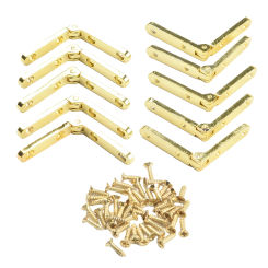 10pcs 90° Support Hinge Wooden Box Hinge Jewelry Wine Case Self Locking Fold Feet Hinges Cabinet Furniture Hardware Accessories