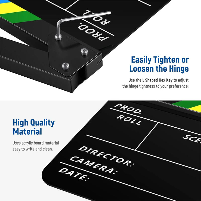 Description Picture 5 of itemMinifocus Video Scene Clapperboard Clapper Board Acrylic Dry Erase Director TV Movie Film Action Slate Clap Handmade Cut Prop