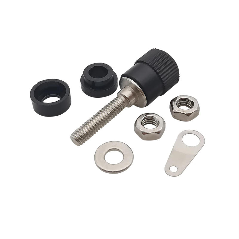 Description Picture 6 of item4mm Banana Socket Mount Binding Post Nut Banana Female Jack Terminal Block Connector Nickel Plated for 4mm Banana Plug Red&Black