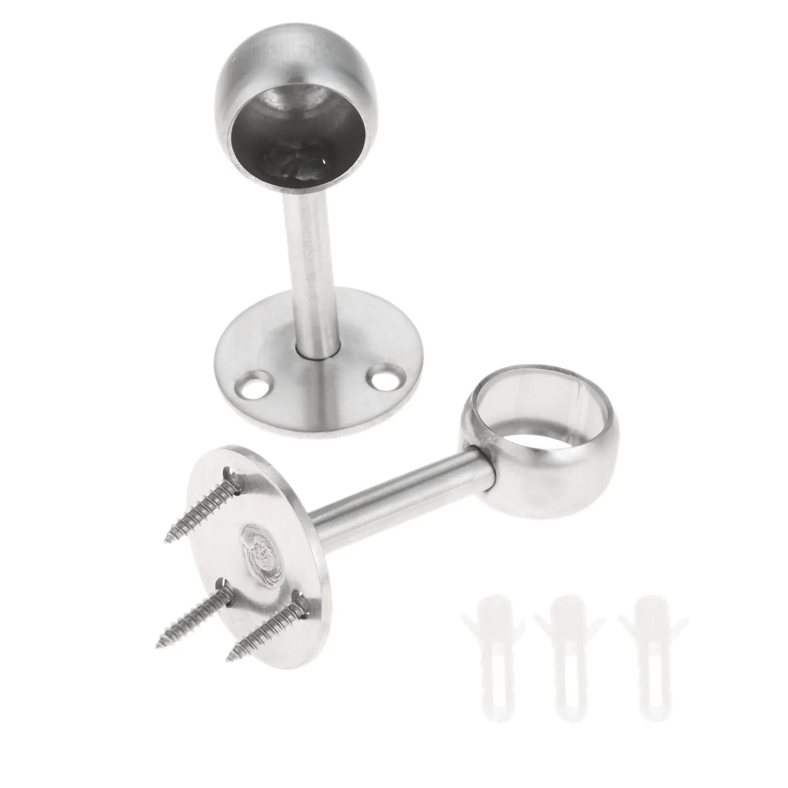 Description Picture 5 of item2Pc 16mm Wardrobe Hanger Pipe Bracket Steel Flange Tube Holder for Clothes Pole Curtain Rod Ceiling Fixed Support Clamps w/Screw