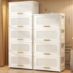 4 Floor Multifunctional Folding Storage locker Thickening Folding Wardrobe Living Room Cabinet  Folding Storage Box With Pulley