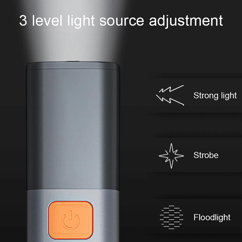 Description Picture 4 of itemSD1023 LED Torch Light XPE Super Bright Flashlight with Hook Camping Light USB Rechargeable Zoomable Waterproof Work Light