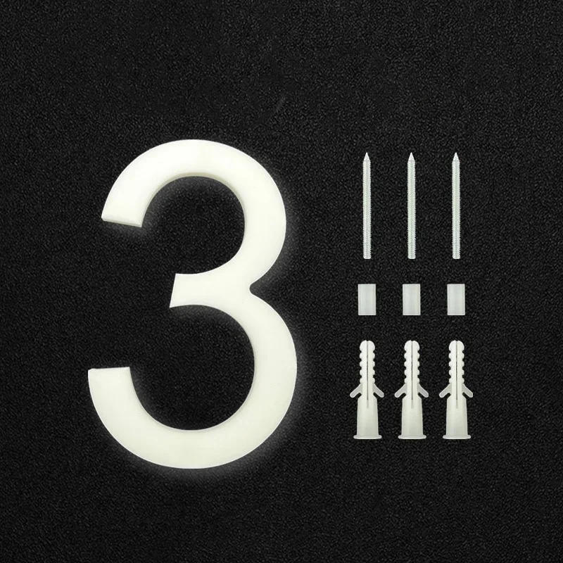 Description Picture 5 of item5 Inch House Numbers-Floating or Flush Mounting, Acrylic Home Address Door Numbers/Mailbox Number for Outside (White)