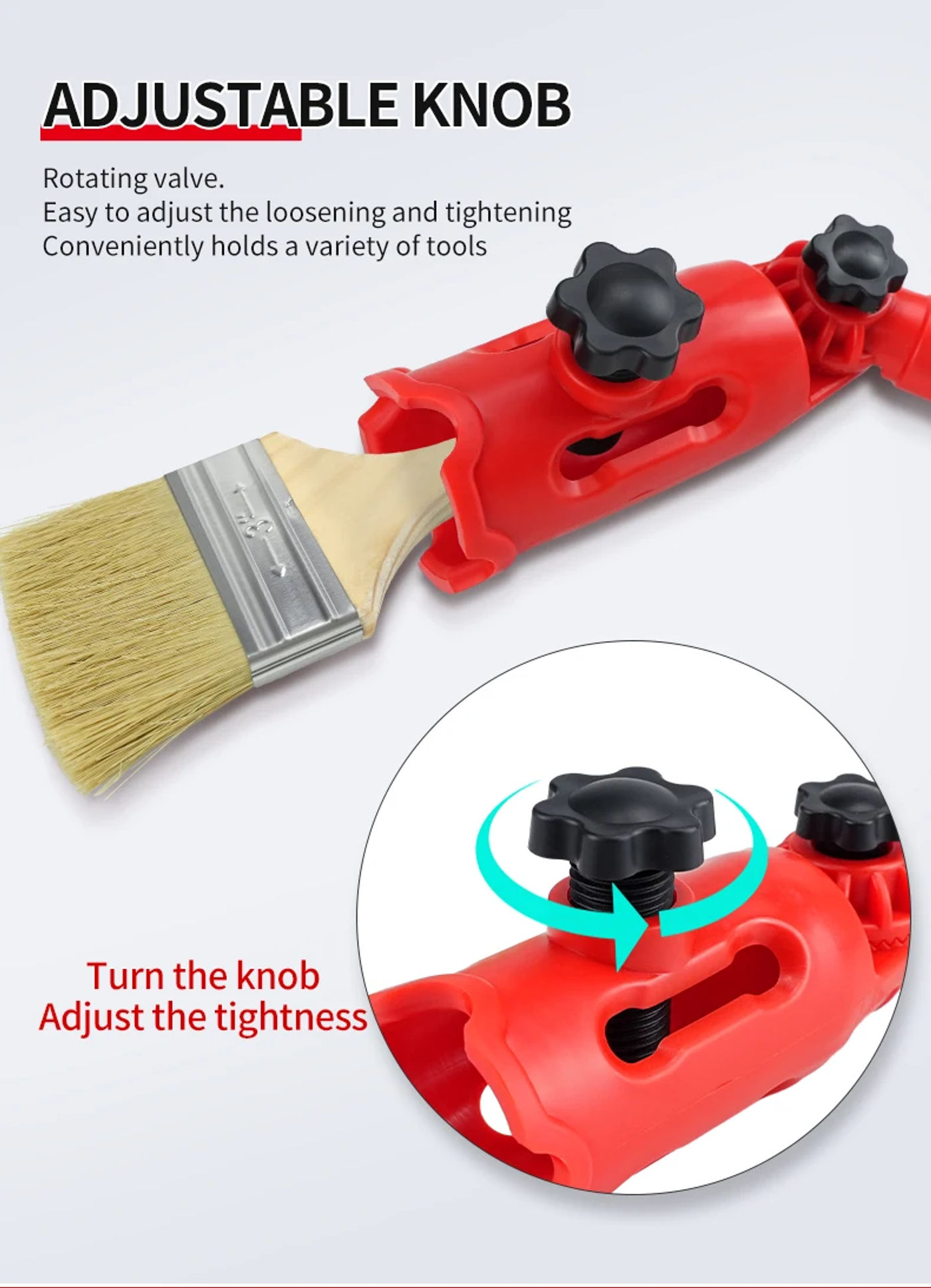 Description Picture 6 of itemPaint Brush Extender Paint Roller Extension Pole Clamping Tool Telescopic Rod Paint Handle Tools For Painting The Ceiling