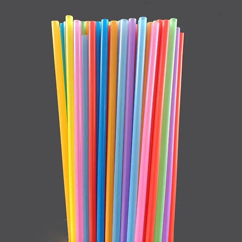 Description Picture 4 of item100PCS Disposable Plastic Straws Colorful Party Event Drinking Straws Flexible Large Straight Tube Straw Bar Accessories 6*190mm
