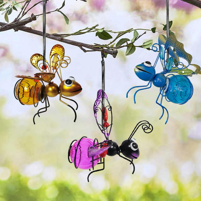 Description Picture 4 of itemSolar Powered Outdoor Insect Lamp Metal Hanging Flying Insects Lamp Garden Bug Light Ornament for Outside Lawn Decor
