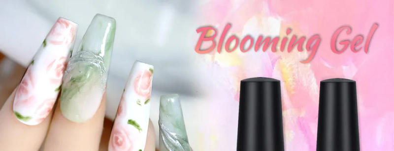 Description Picture 5 of itemClou Beaute Blooming Gel Color Watercolor Transparent Nail Art Rubber Base Top Coat Matte Top Nail Extension Gel Nail Polish